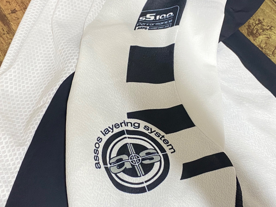 KM090 アソス ASSOS S5.CENTO 半袖 サイクルジャージ 白/黒 S
