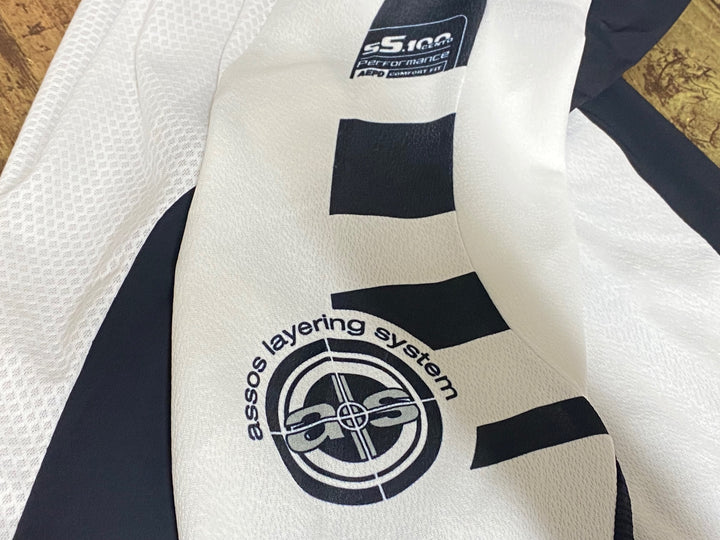 KM090 アソス ASSOS S5.CENTO 半袖 サイクルジャージ 白/黒 S