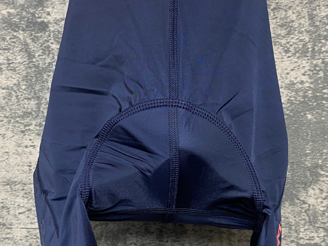 JE266 ラファ Rapha SOUPLESSE FLYWEIGHT BIB SHORTS ビブショーツ ダークネイビー オレンジ レディース XXS