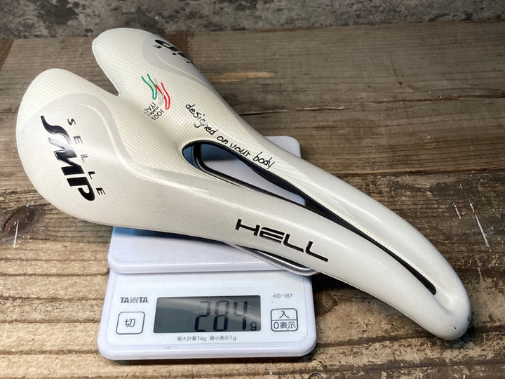 JK589 SELLE SMP HELL サドル 白 ステンレスレール 145mm