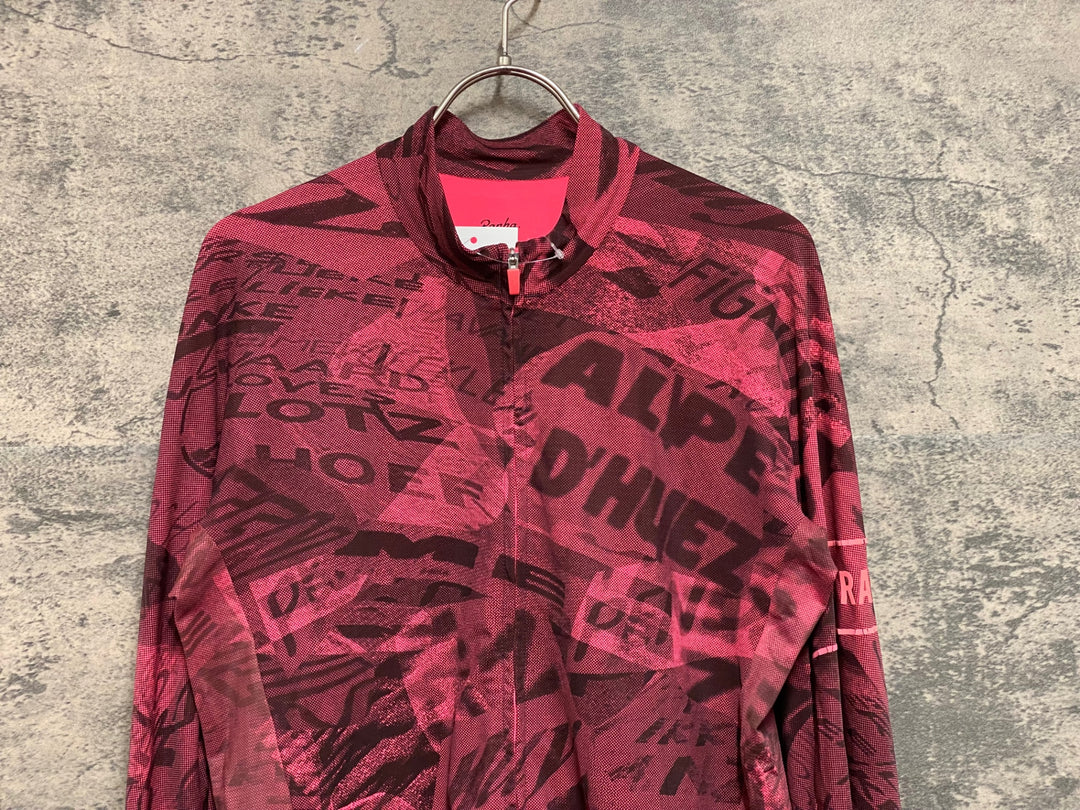 JZ865 ラファ Rapha PRO TEAM LONG SLEEVE THERMAL JERSEY ROAD GRAFFITI 長袖 サイクルジャージ ピンク L