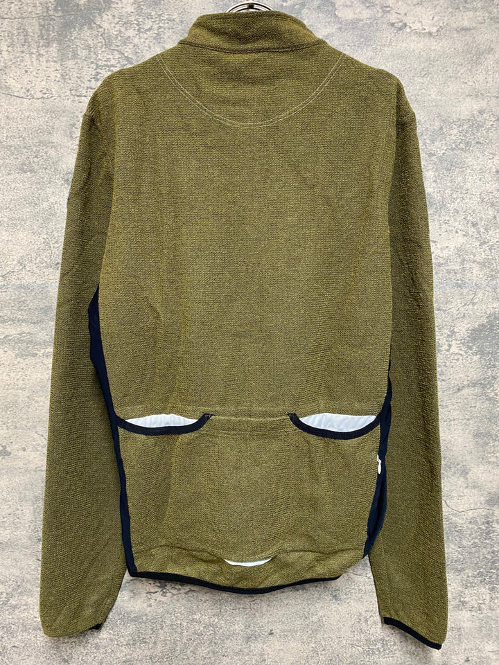 JP997 カフェドシクリステ Cafe du Cycliste MARGUERITE MAN 長袖 サイクルジャージ オリーブ XL 裏起毛