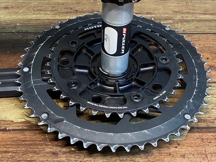IY473 ローター ROTOR In Power 3D+ パワーメーター クランクセット 170mm 52/36T※電池蓋歪みのためジャンク