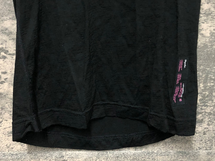 JS846 ラファ Rapha V-NECK MERINO BASE LAYER 半袖 ベースレイヤー 黒 XS