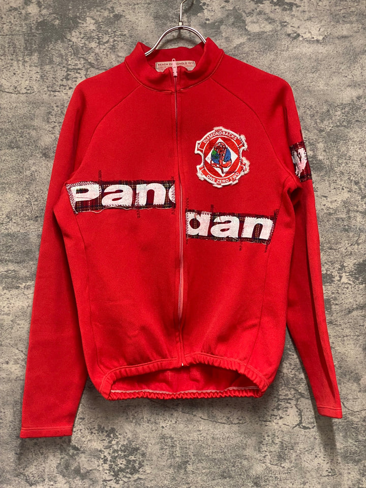KD598 パンダーニ Pandani 長袖 サイクルジャージ 赤 M 裏起毛