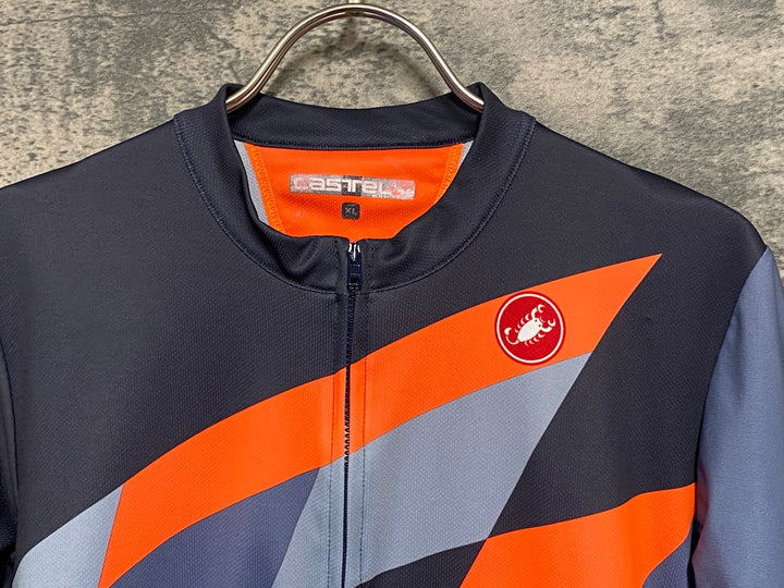 JW297 カステリ CASTELLI 半袖 サイクルジャージ グレー/オレンジ XL