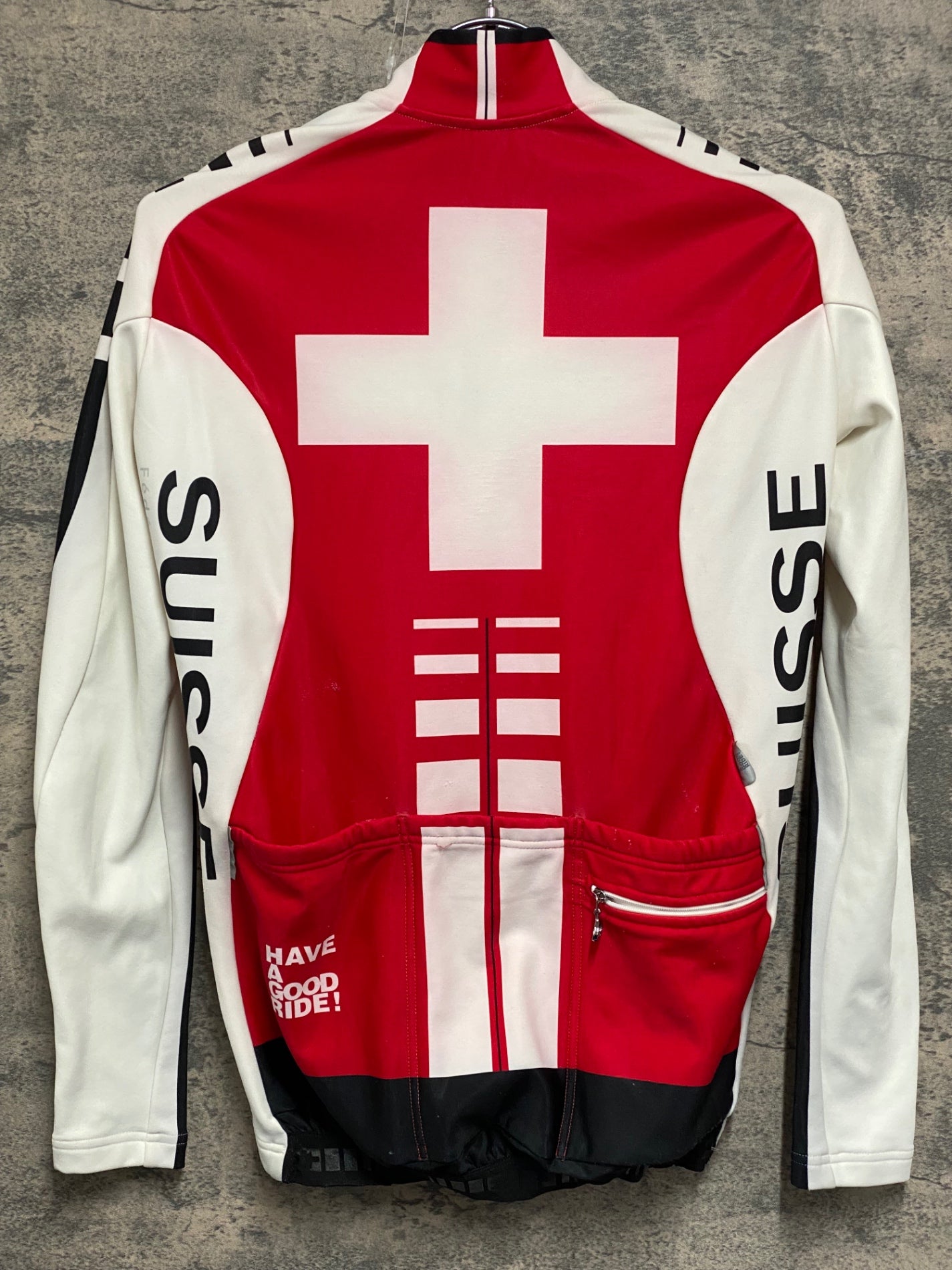 JV205 アソス ASSOS 長袖 サイクルジャージ 白 赤 XS 裏起毛 – BICI