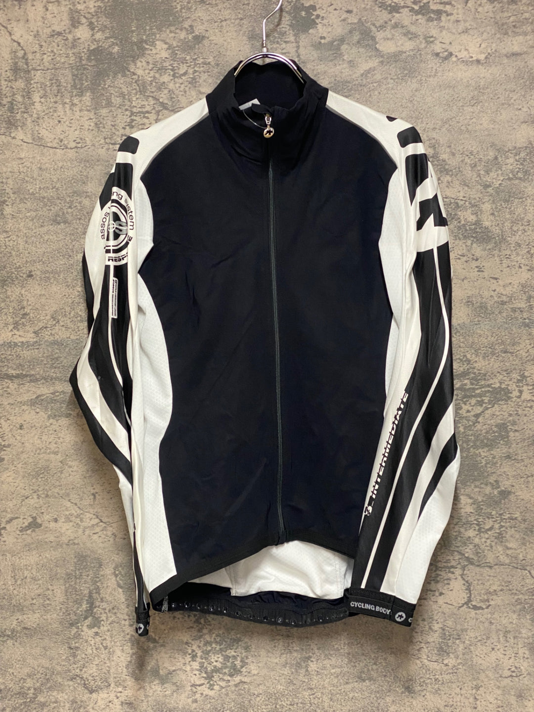 JQ142 アソス assos iJ Intermediate s7 Jersey 長袖サイクルジャケット 白黒 M 裏起毛