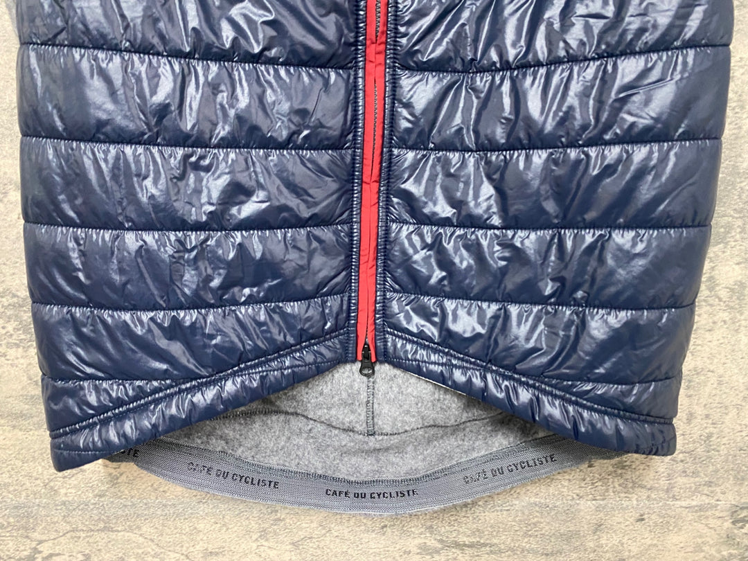 JY615 カフェドシクリステ CAFE DU CYCLISTE Albertine Gilet Men ジレ サイクルベスト 紺 グレー L ダウン 中綿 フリース