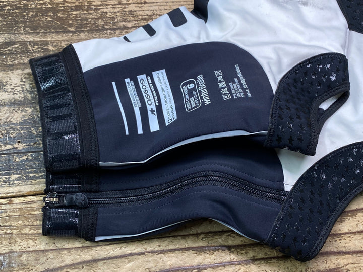 JQ191 アソス assos winterBootie S7 シューズカバー 白黒 2 裏起毛 汚れあり