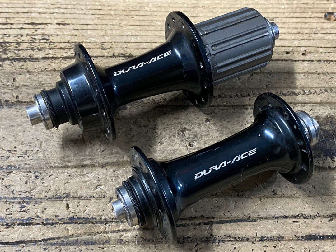 KH224 シマノ SHIMANO デュラエース DURA-ACE HB-9000 FH-9000 ハブ 前後セット 32H 100×130mm シマノ11S ※フロントエンド割れのためジャンク