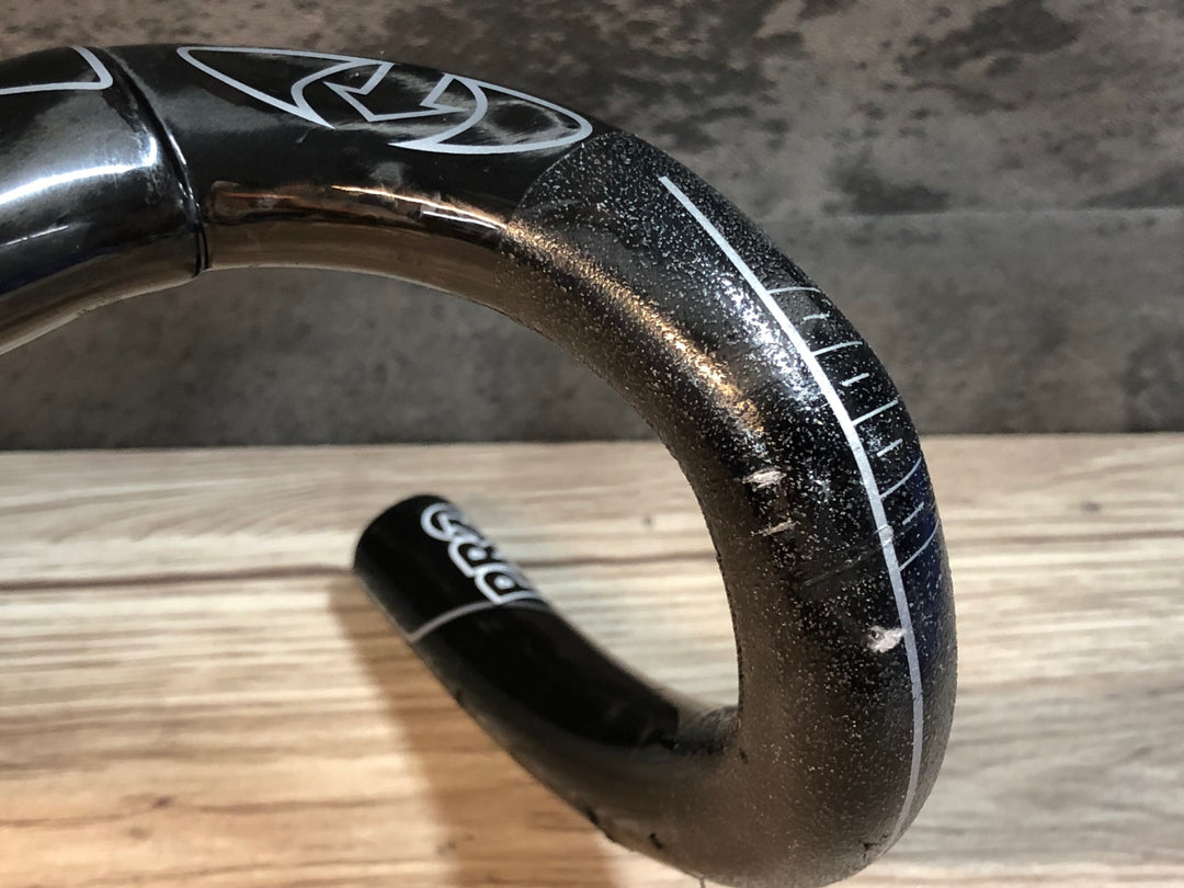 JK131 シマノ SHIMANO プロ PRO STEALTH EVO カーボンドロップハンドル ステム一体型 OS エンド部C-C400mm 100mm ※クランプ痕あり