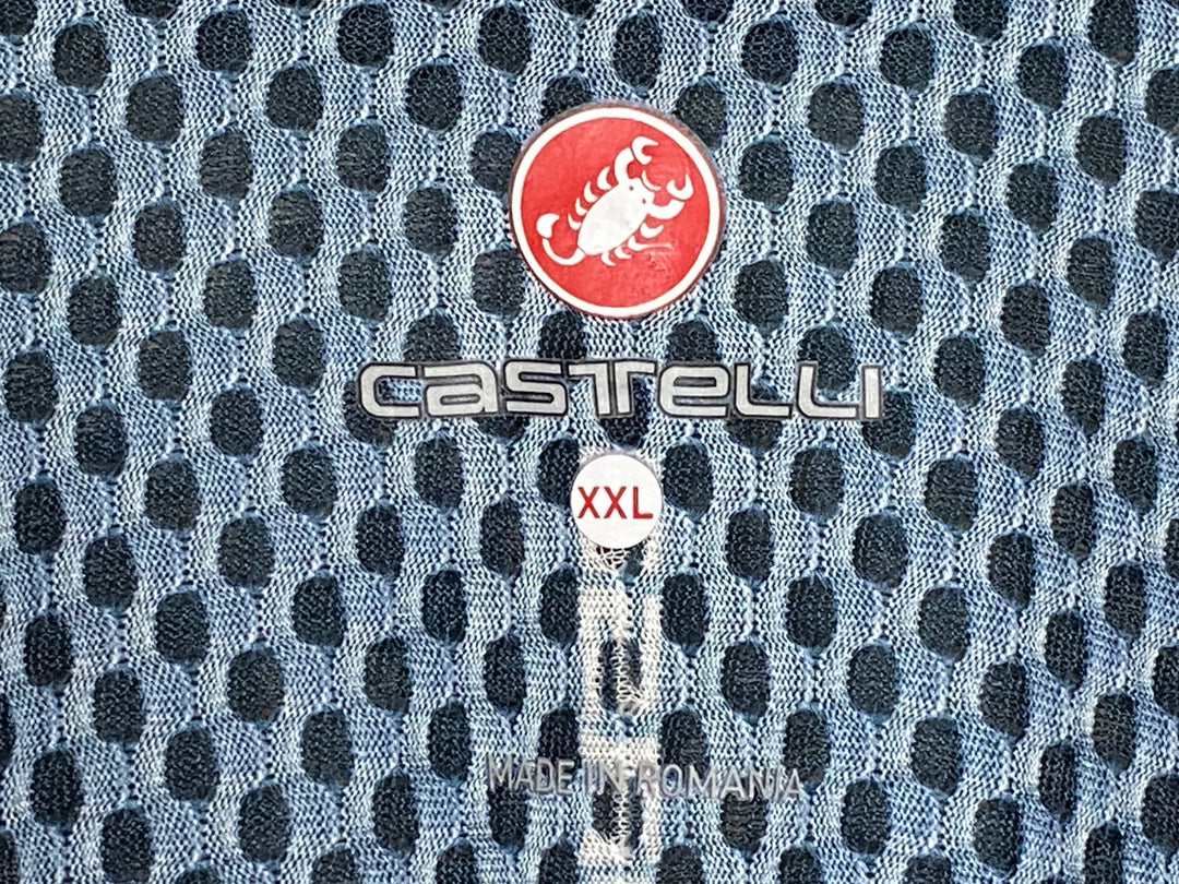 KB220 カステリ CASTELLI 半袖 サイクルジャージ グレー オレンジ XXL メッシュ ※反射部劣化 ほつれ