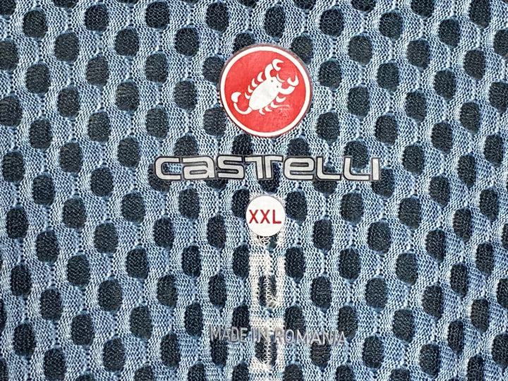 KB220 カステリ CASTELLI 半袖 サイクルジャージ グレー オレンジ XXL メッシュ ※反射部劣化 ほつれ