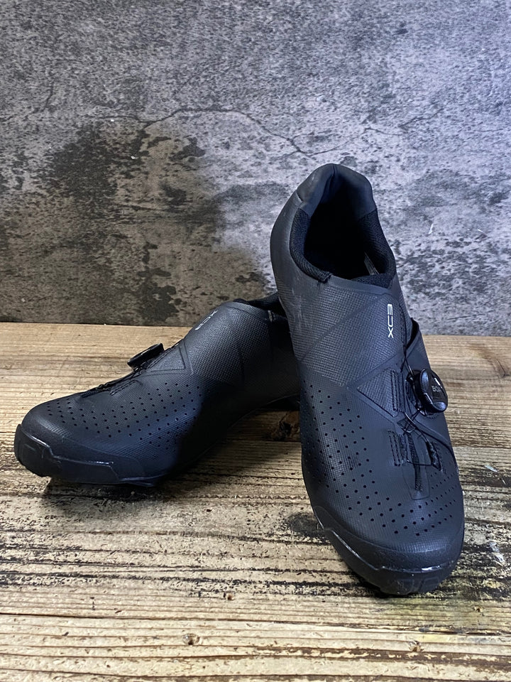 JU137 シマノ SHIMANO XC3 SHXC300M L01 E ビンディングシューズ SPD EU44 2穴 黒
