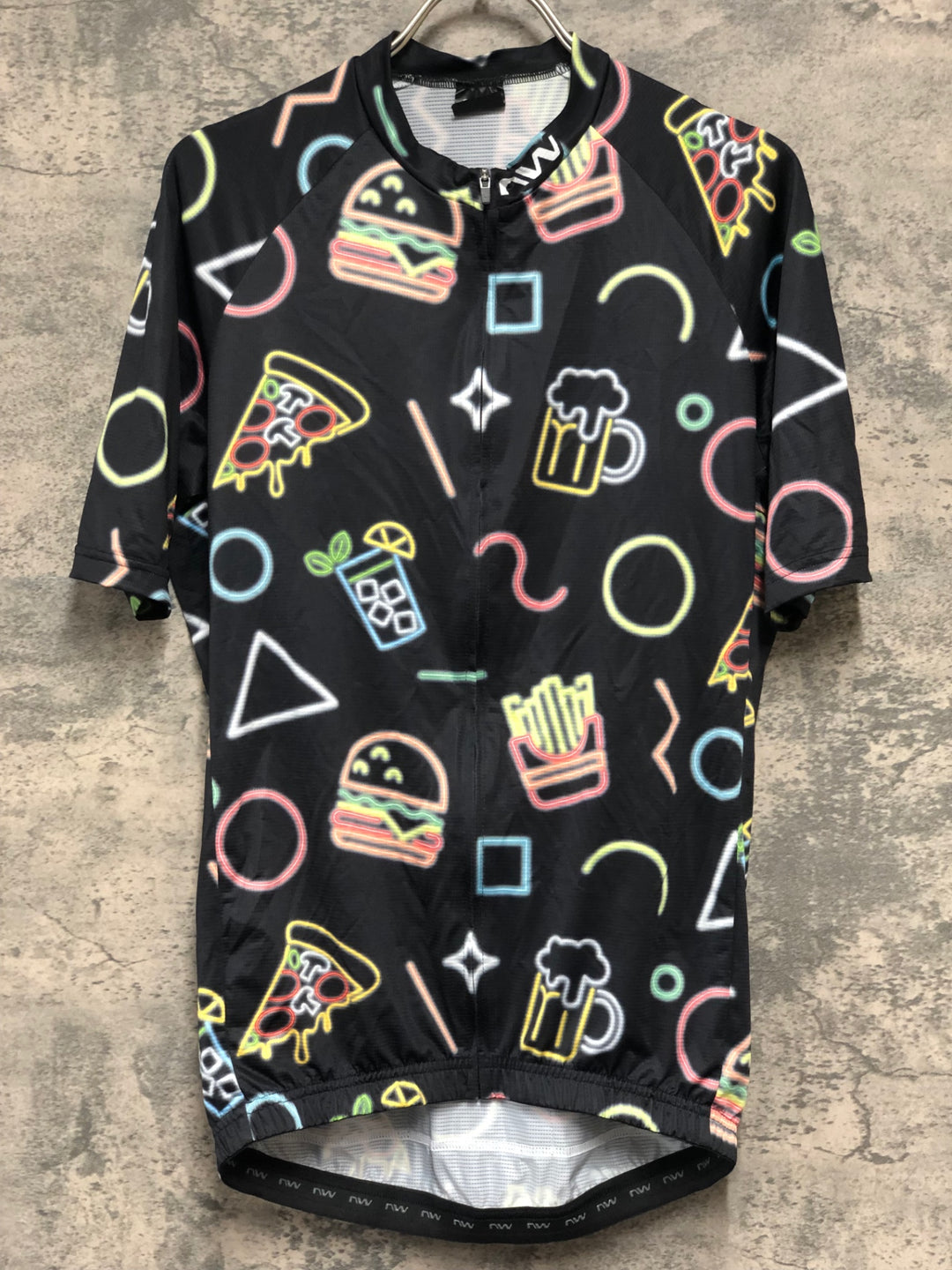 KD827 ノースウェーブ NORTHWAVE NEON PARTY JERSEY 半袖 サイクルジャージ 黒 L