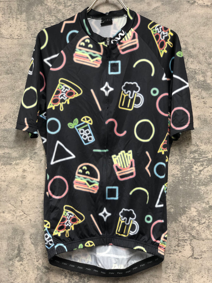 KD827 ノースウェーブ NORTHWAVE NEON PARTY JERSEY 半袖 サイクルジャージ 黒 L