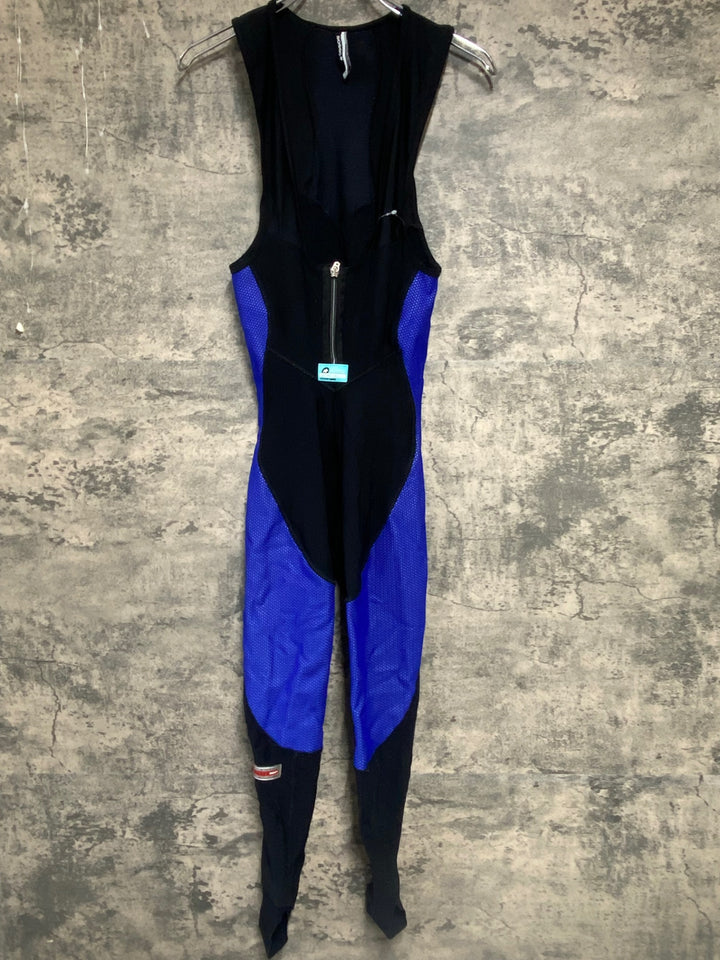JS662 アソス ASSOS AIRBLOCK851 ビブタイツ 黒 青 M 裏起毛 タグカット ※擦れあり