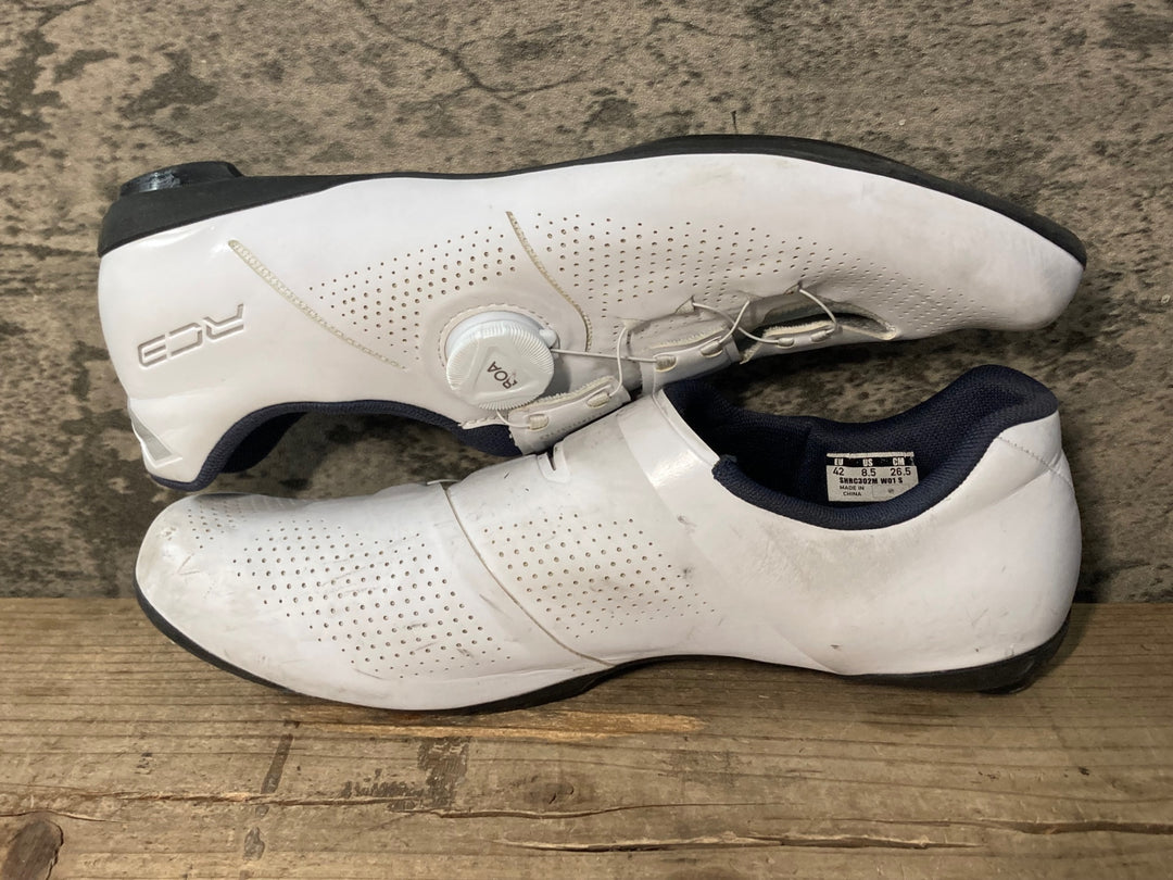 JX732 シマノ SHIMANO SHRC302M W01 S ビンディングシューズ 白 EU42