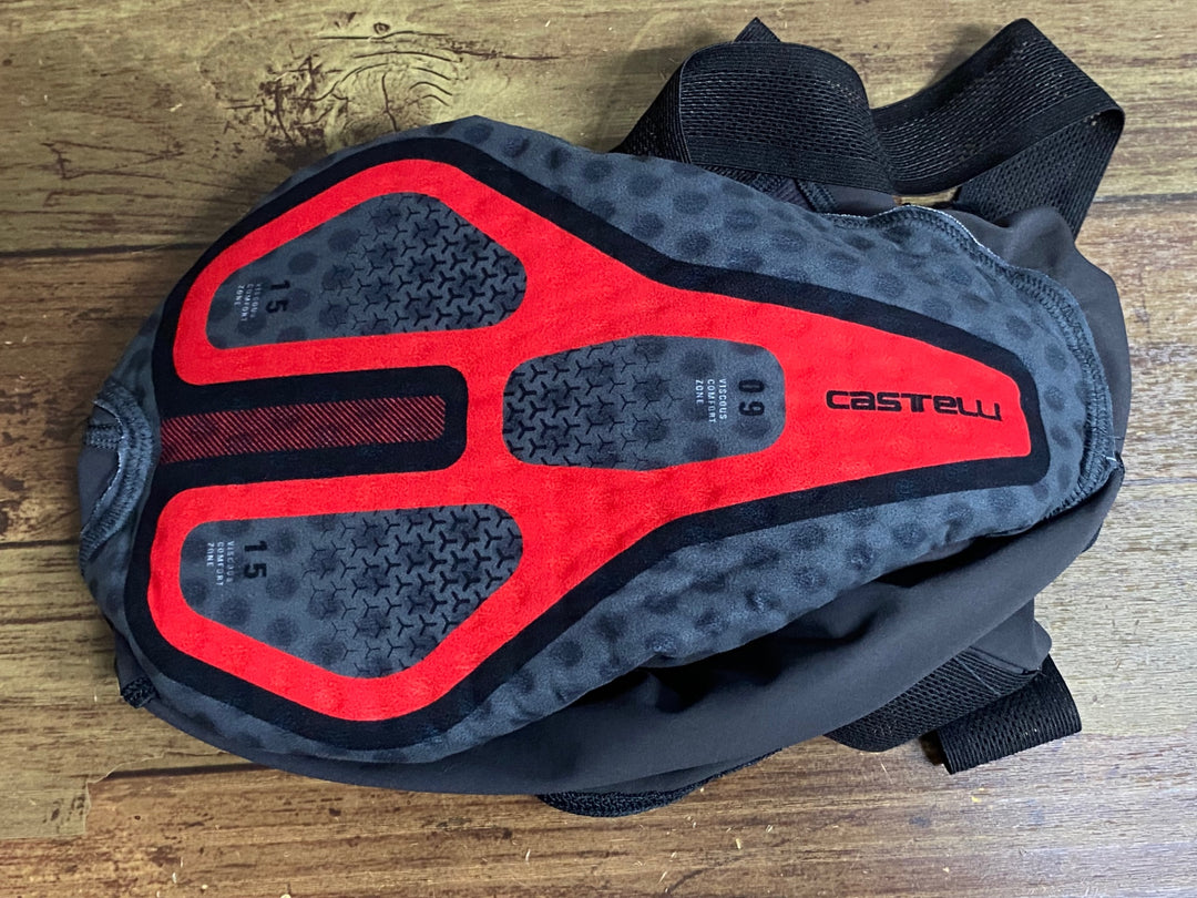 KE158 カステリ CASTELLI ビブショーツ グレー XL
