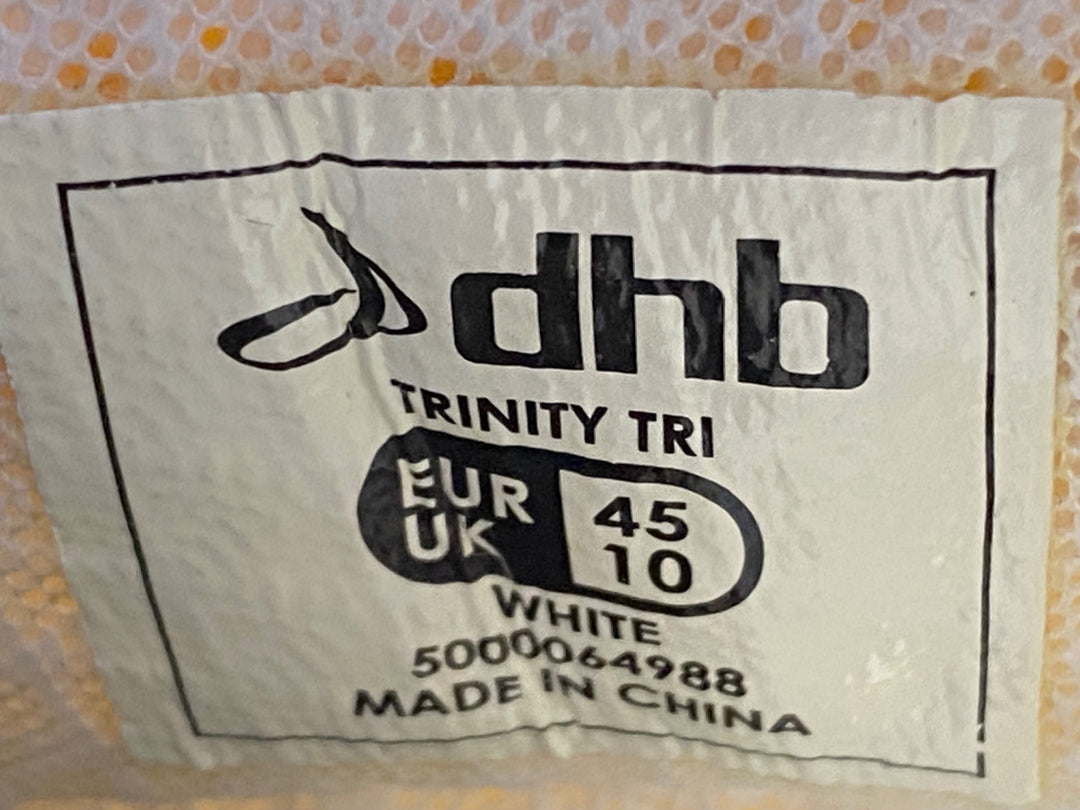 KH259 dhb TRINITY TRI ビンディングシューズ 2穴/3穴両対応 EU45 白 トライアスロン向け