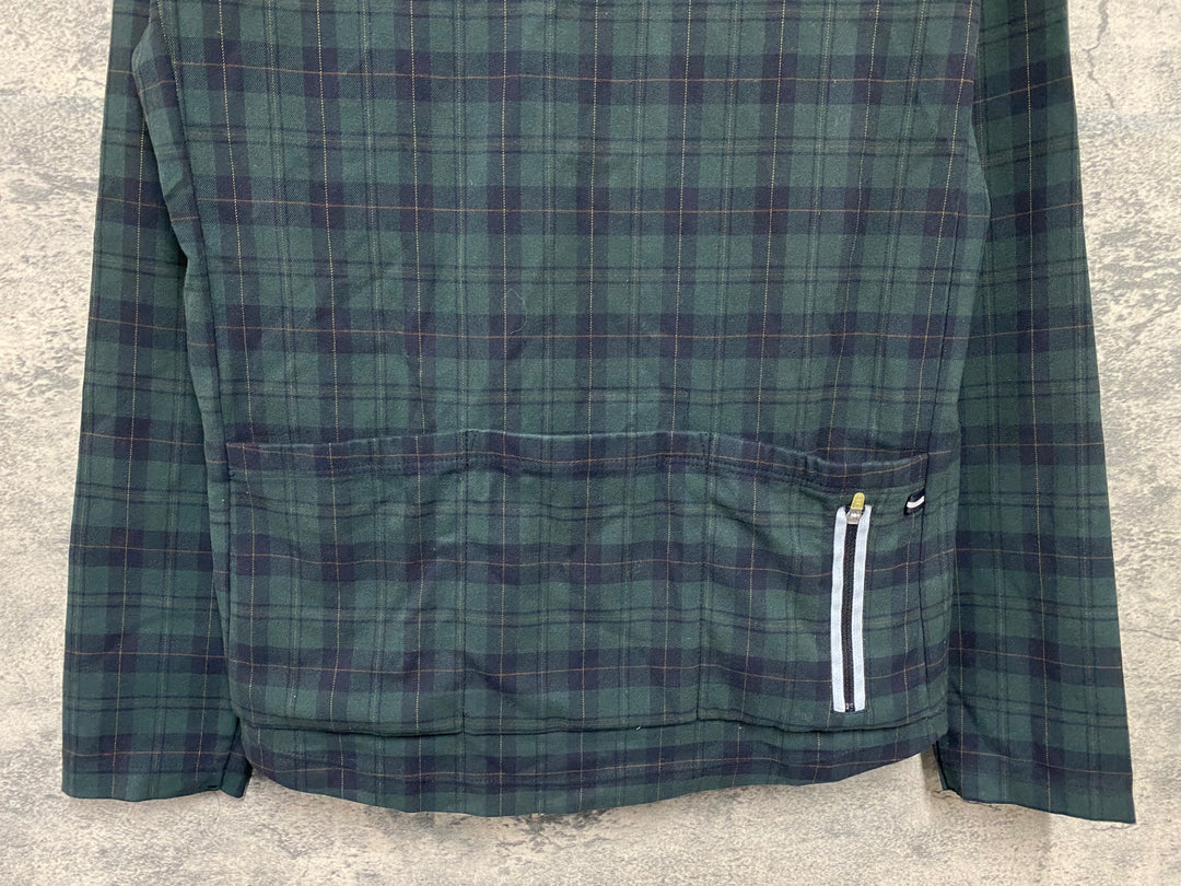 JS731 カペルミュール KAPELMUUR 長袖 サイクルジャージ M 緑 チェック サイクルキャップ キャップ M