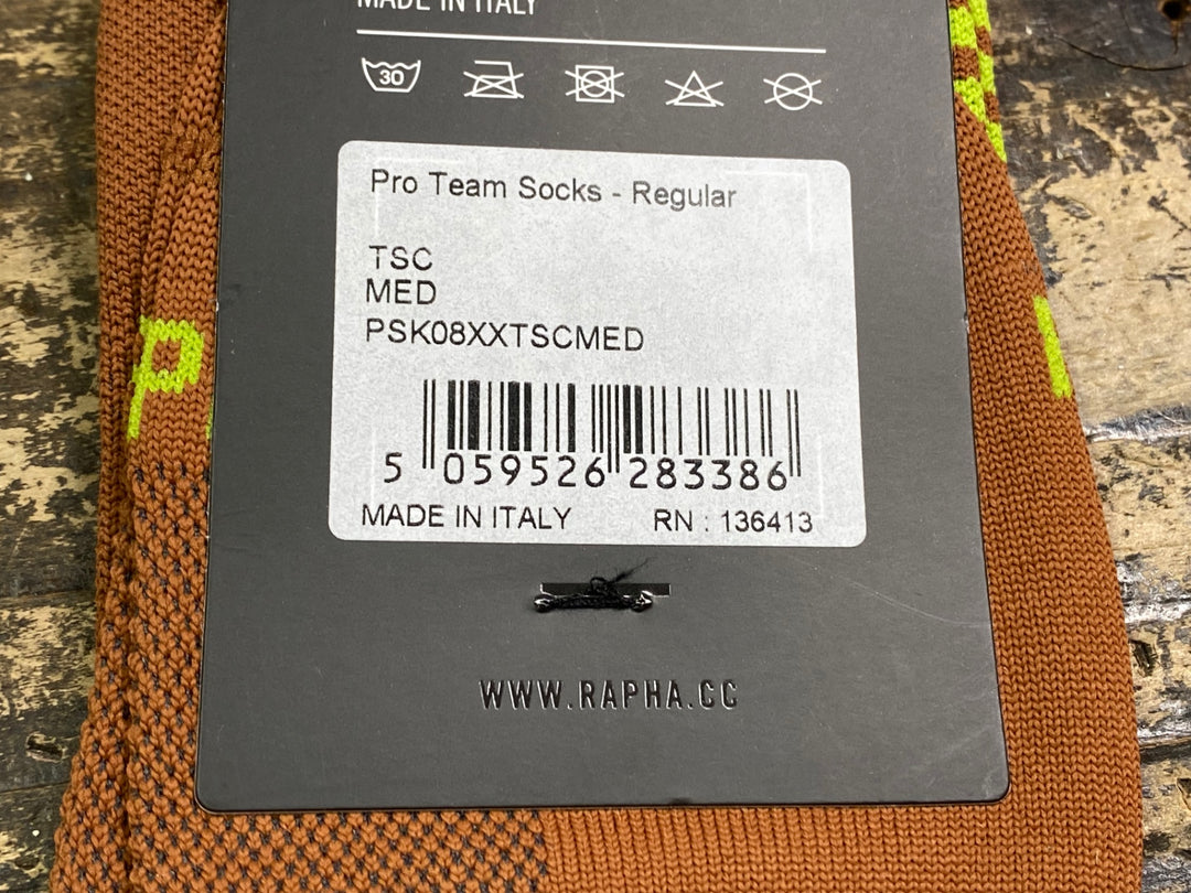 JJ945 ラファ Rapha PRO TEAM SOCKS ソックス 茶 レギュラーサイズ M