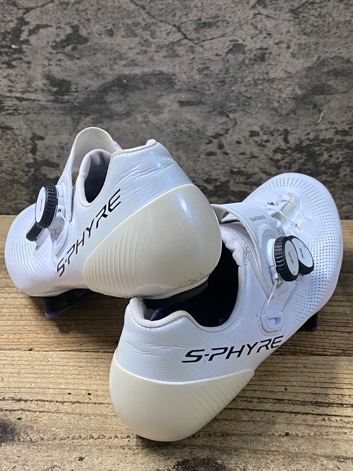 KJ716 シマノ SHIMANO S-PHYRE SH-RC903M W01 E ビンディングシューズ EU40.5 3穴 白