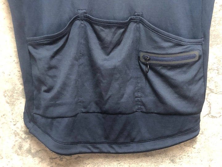 KM812 ラファ Rapha SS CLASSIC JERSEY Ⅱ 半袖 サイクルジャージ ネイビー XL ※穴あき