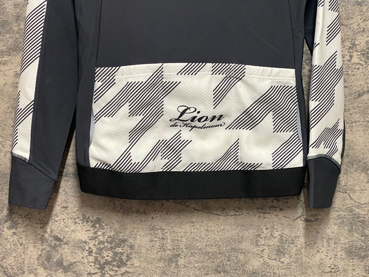 KP130 リオンドカペルミュール Lion de KAPELMUUR 長袖 サイクルジャージ 白 グレー 裏起毛 ※サイズ不明