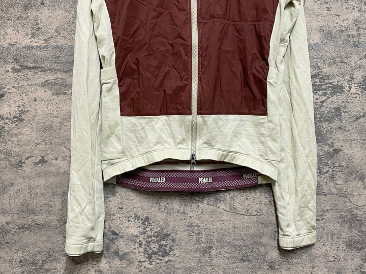 JL023 ペダレッド PEdALED 長袖 サイクルジャケット 白 ブラウン S
