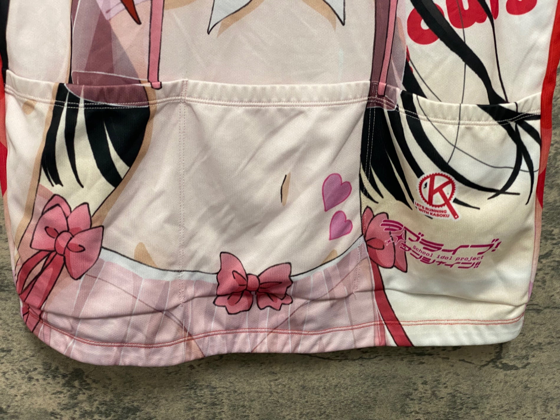 KG889 アウローラ AURORA 半袖 サイクルジャージ 白 赤 XL ラブライブ