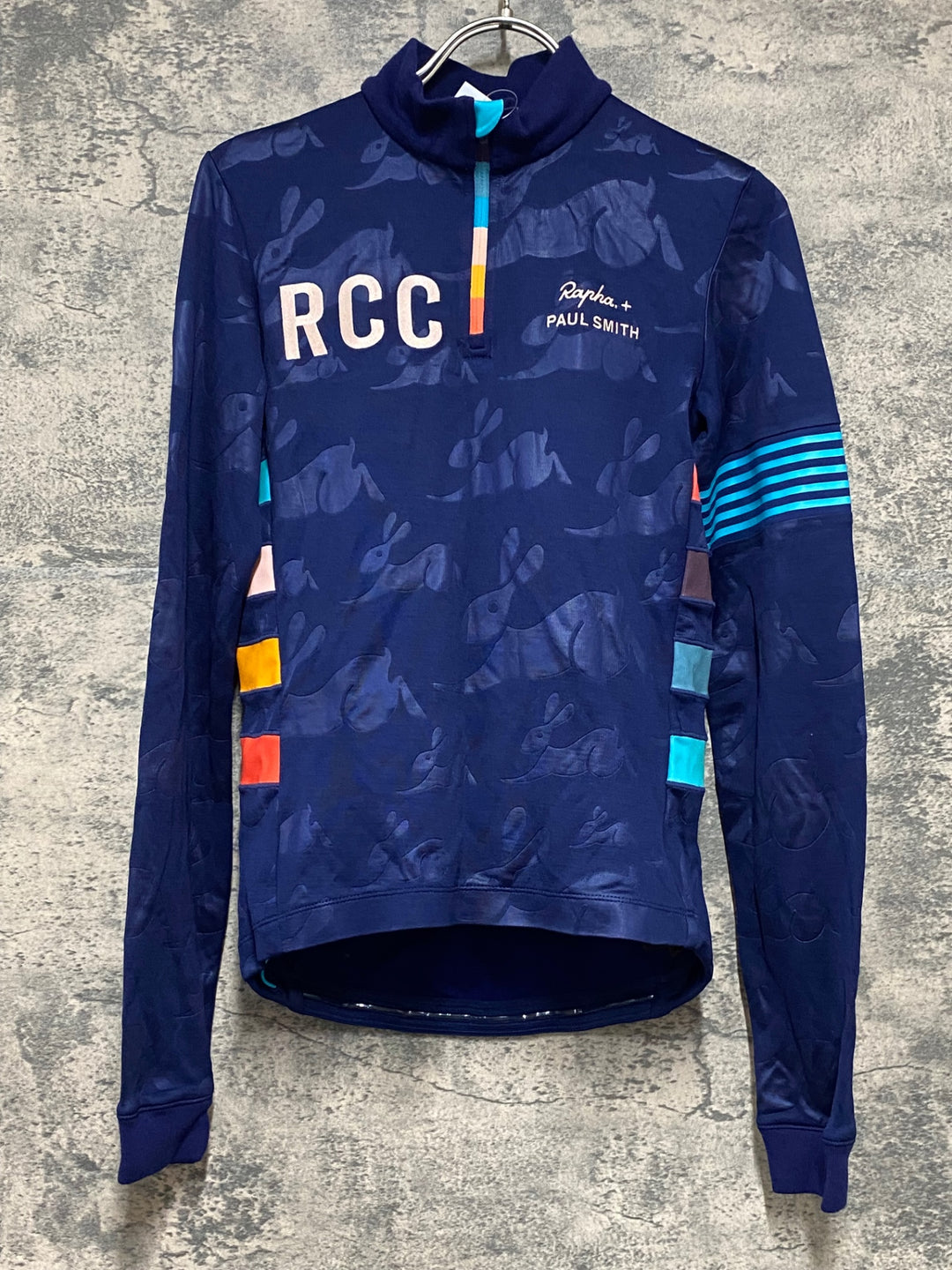 JS968 ラファ Rapha RCC ＋ PAUL SMITH CLASSIC LONG SLEEVE JERSEY 長袖 サイクルジャージ 紺 XS