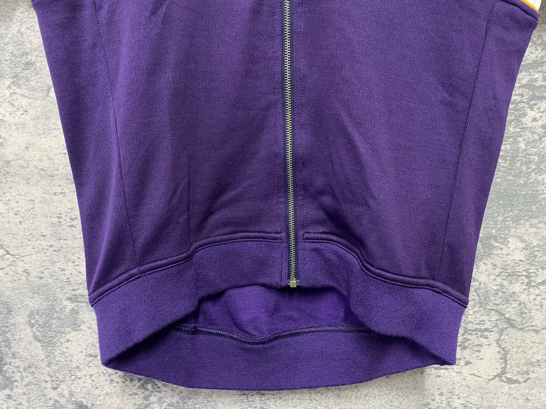 KC384 ラファ Rapha IMPERIAL WORKS TRICOLOUR JERSEY 半袖 サイクルジャージ 黒 白 紫 S