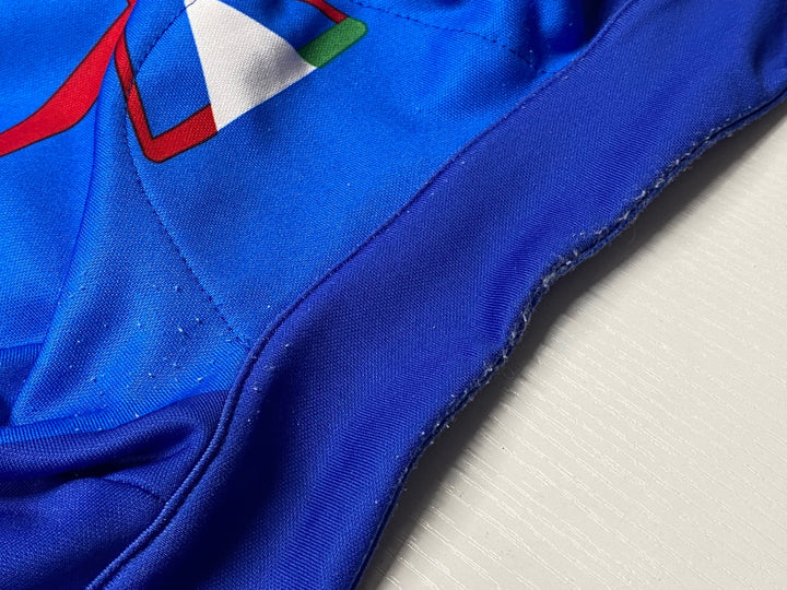 KI532 カステリ CASTELLI 長袖 サイクルジャージ 青 S 裏起毛 ※毛玉