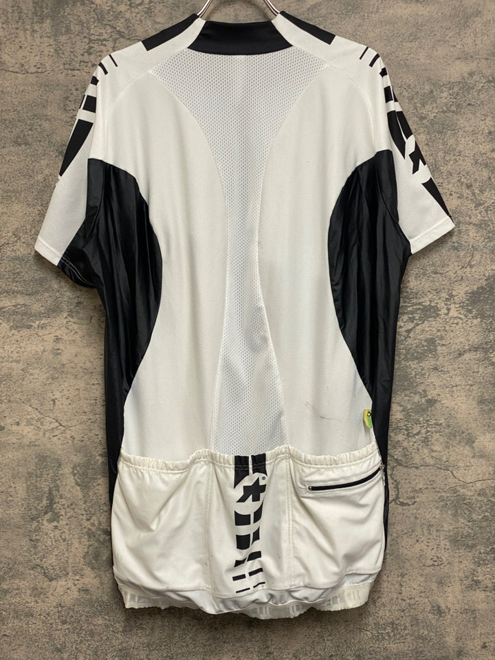 JN583 アソス assos MILLE 半袖サイクルジャージ 白黒 XLG ※汚れ、ほつれ