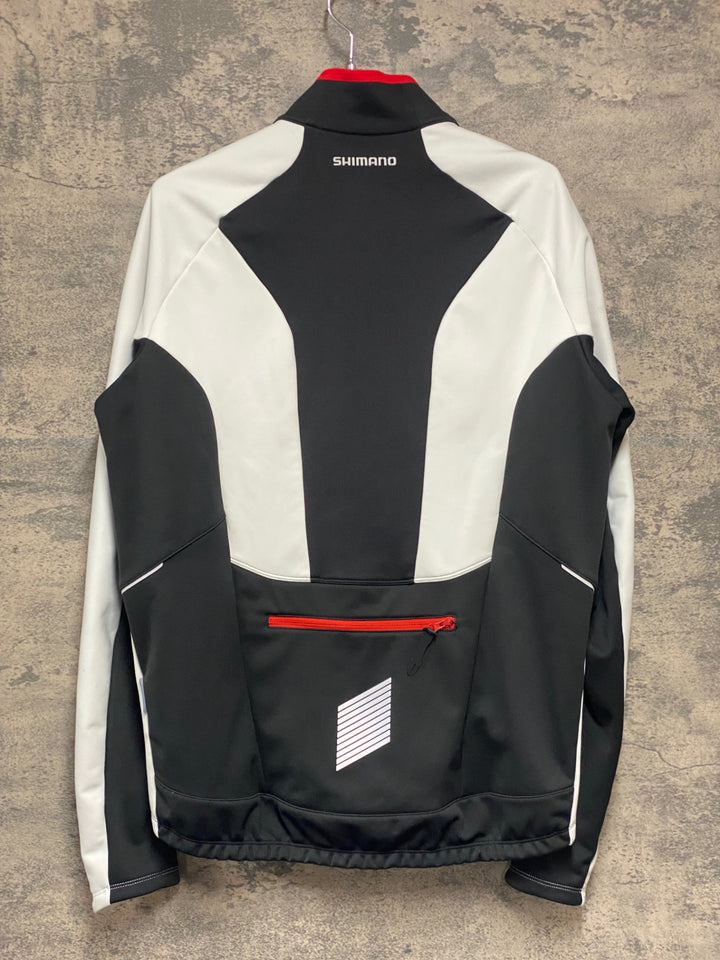 KC224 シマノ SHIMANO 長袖 サイクルジャケット 裏起毛 XL 白赤 ※汚れ