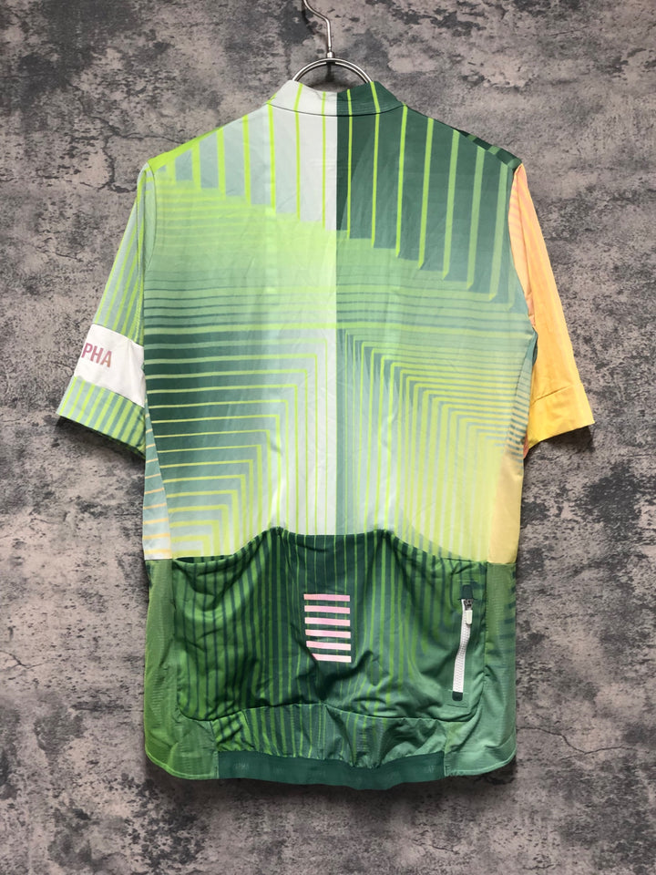 KK085 ラファ RAPHA TUNNEL VISION PT JERSEY 半袖 サイクルジャージ 緑 Lサイズ