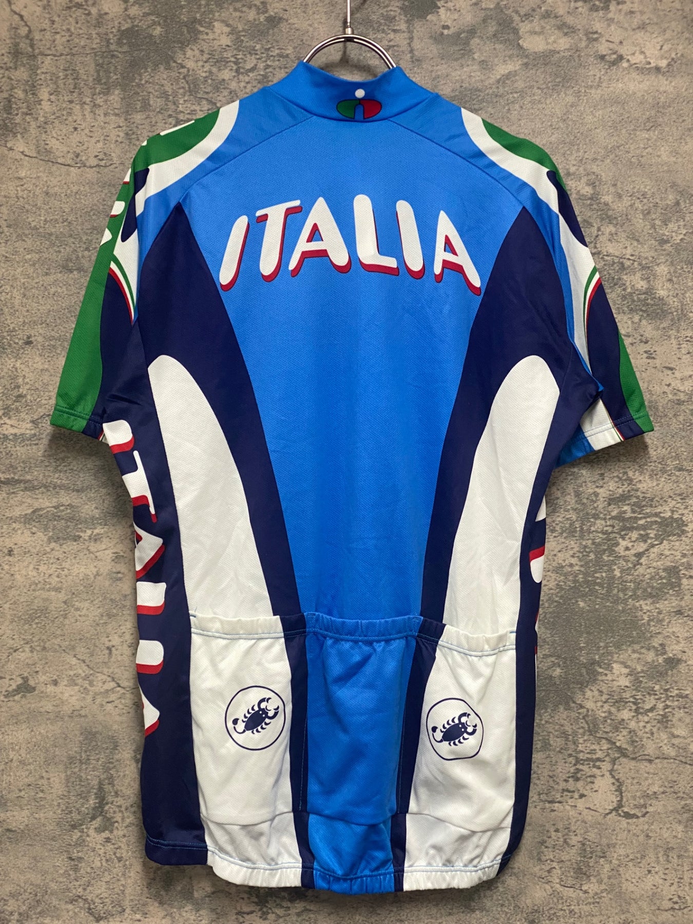 KE533 カステリ Castelli 半袖 サイクルジャージ 青 白 M ヴィンテージ
