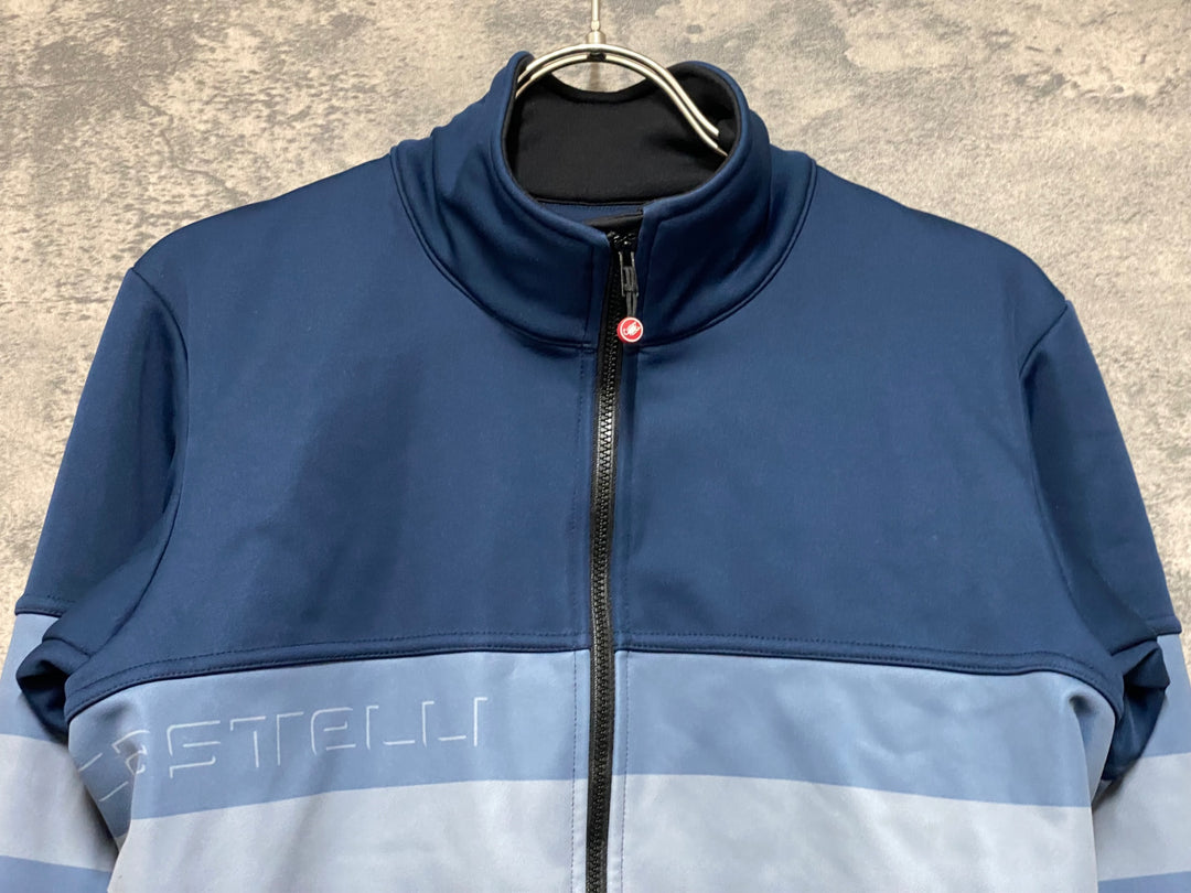 JO714 カステリ CASTELLI 長袖 サイクルジャケット 紺 M 裏起毛 GORE-TEX INFINIUM