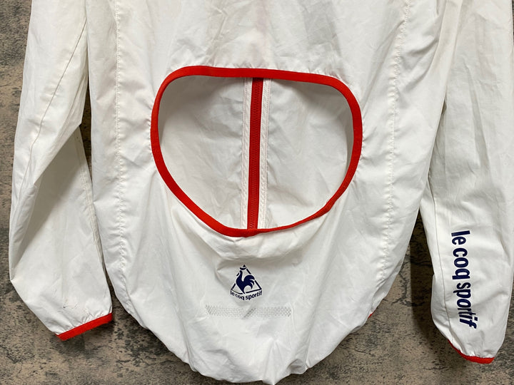 KJ174 ルコックスポルティフ le coq sportif 長袖 ウィンドブレーカー 白 M 汚れあり