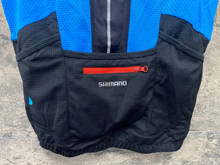 JW160 シマノ SHIMANO 半袖 サイクルジャージ 黒青赤 M