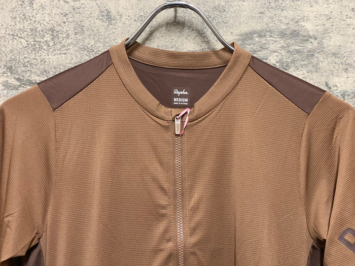 KP871 ラファ Rapha PRO TEAM TRAINING JERSEY 半袖 サイクルジャージ 茶 M