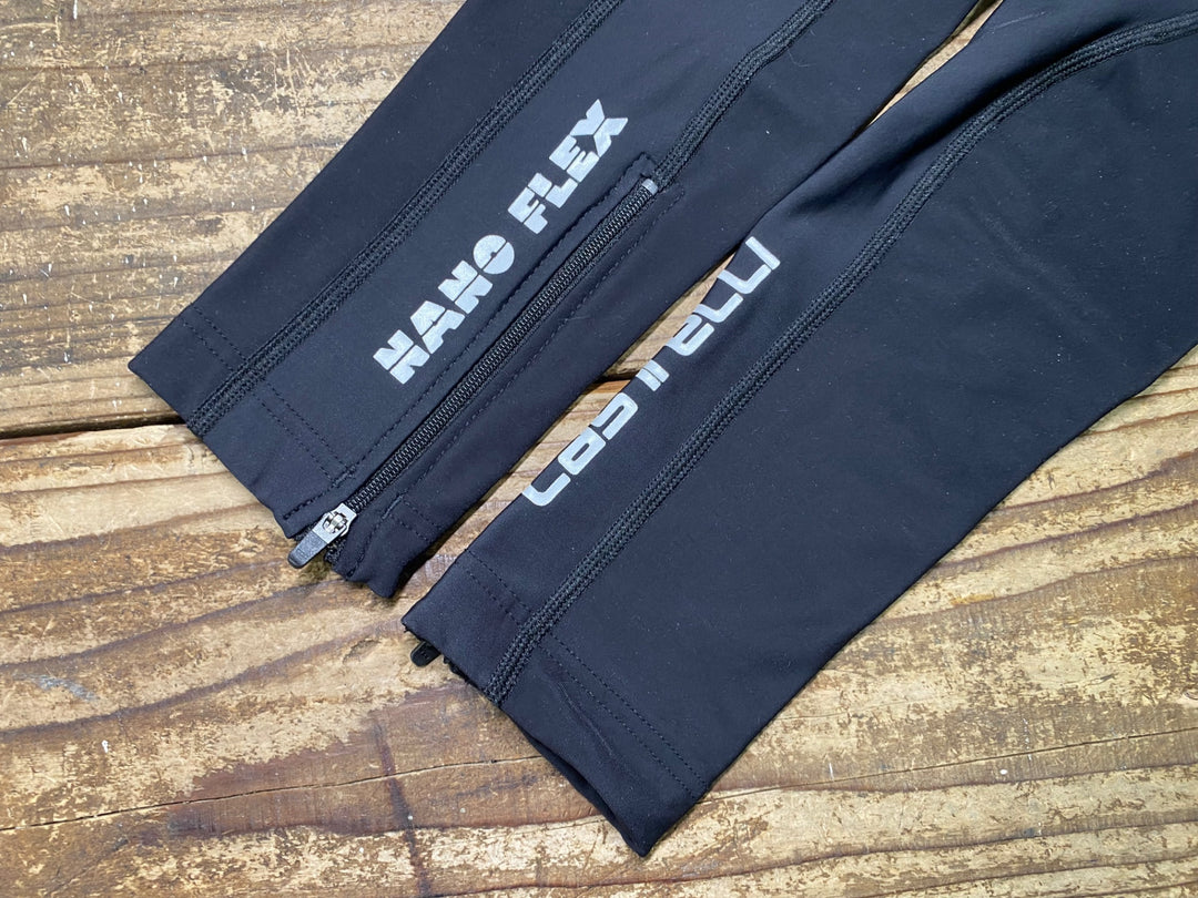 JJ492 カステリ CASTELLI MANO FLEX レッグウォーマー 黒 S 裏起毛
