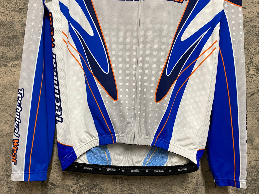 JS003 パールイズミ PEARL iZUMi 長袖 サイクルジャージ 白 青 M