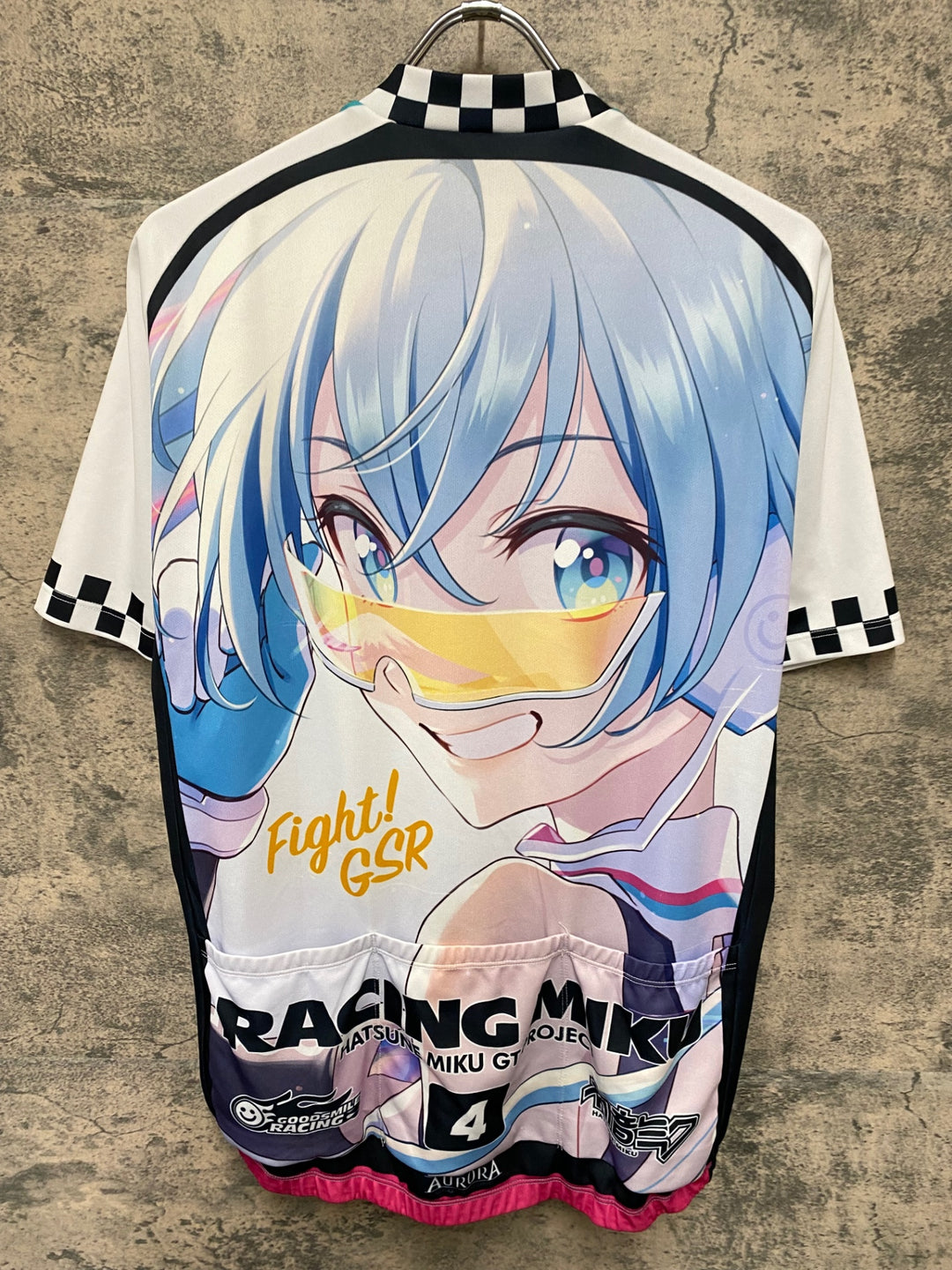 KA074 アウローラ AURORA 半袖 サイクルジャージ 白 青 XL RACING MIKU 2021Ver. 初音ミク 痛ジャージ