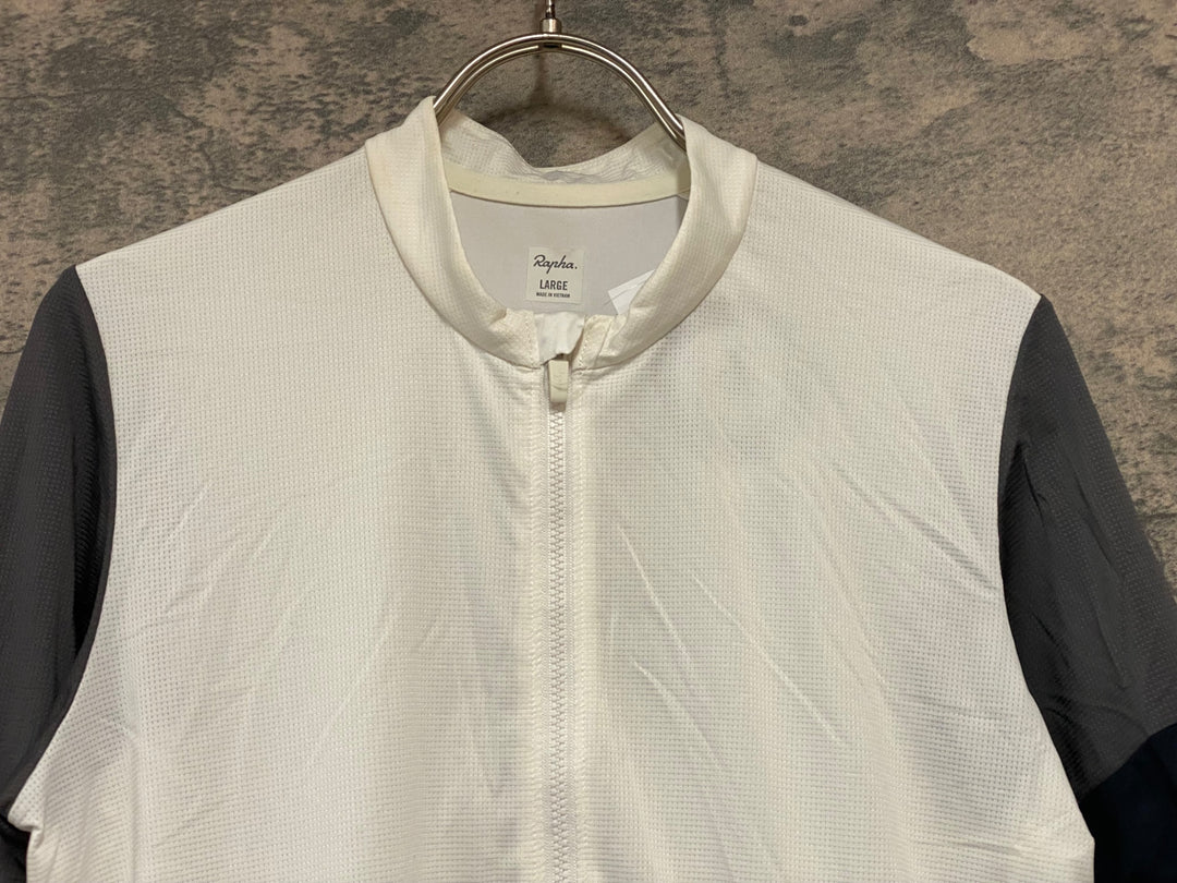JY684 ラファ Rapha PRO TEAM TRAINING JERSEY 半袖 サイクルジャージ 白 グレー L