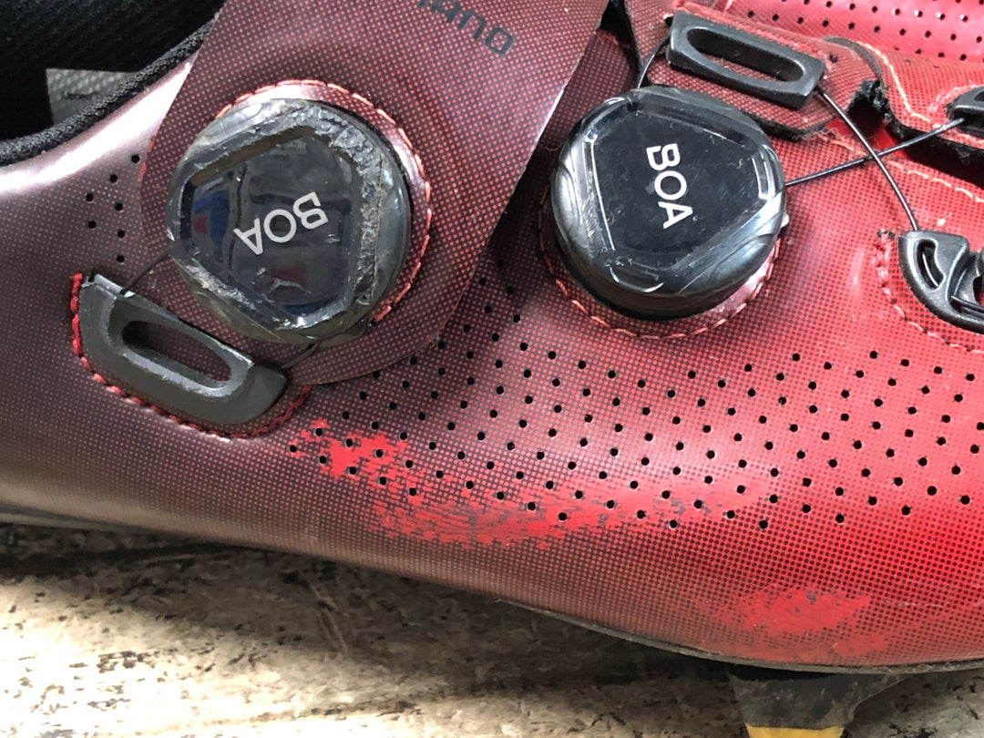 JU952 シマノ SHIMANO RC7 SHRC701M R01 S ビンディングシューズ 赤黒 3穴 EU42