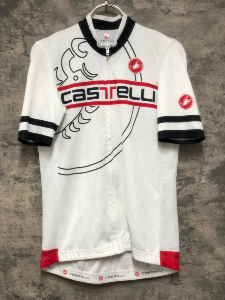 KL804 カステリ CASTELLI 半袖 サイクルジャージ 白 M