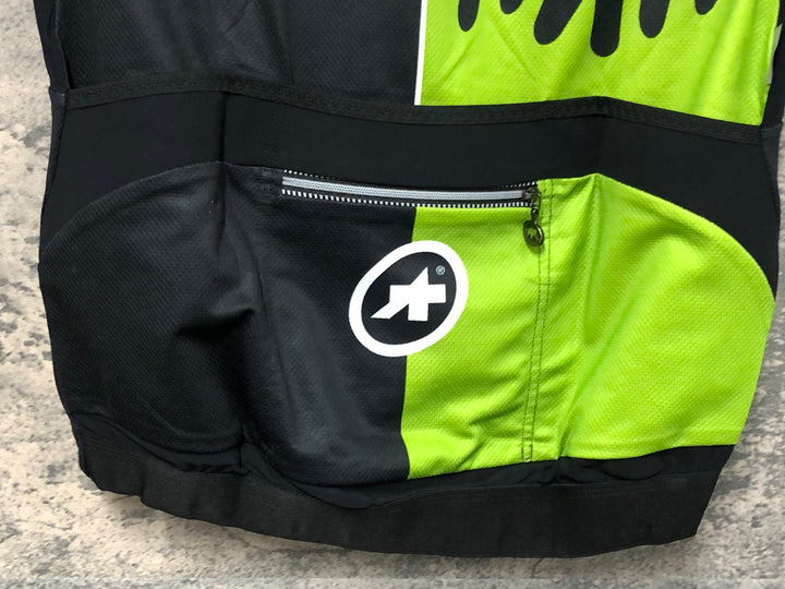 JW325 アソス assos CAPE EPIC 半袖 サイクルジャージ 黒黄緑 M